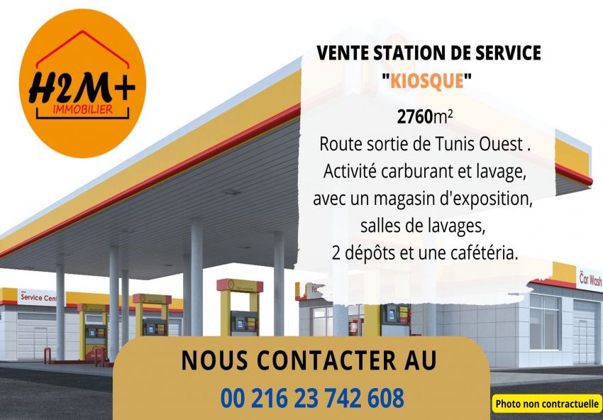 Vente Station Service ( kiosque ) route sortie de Tunis-Ouest.