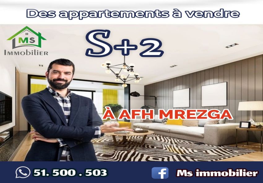 Appartement S+2 à vendre à AFH Mrezga 51355351